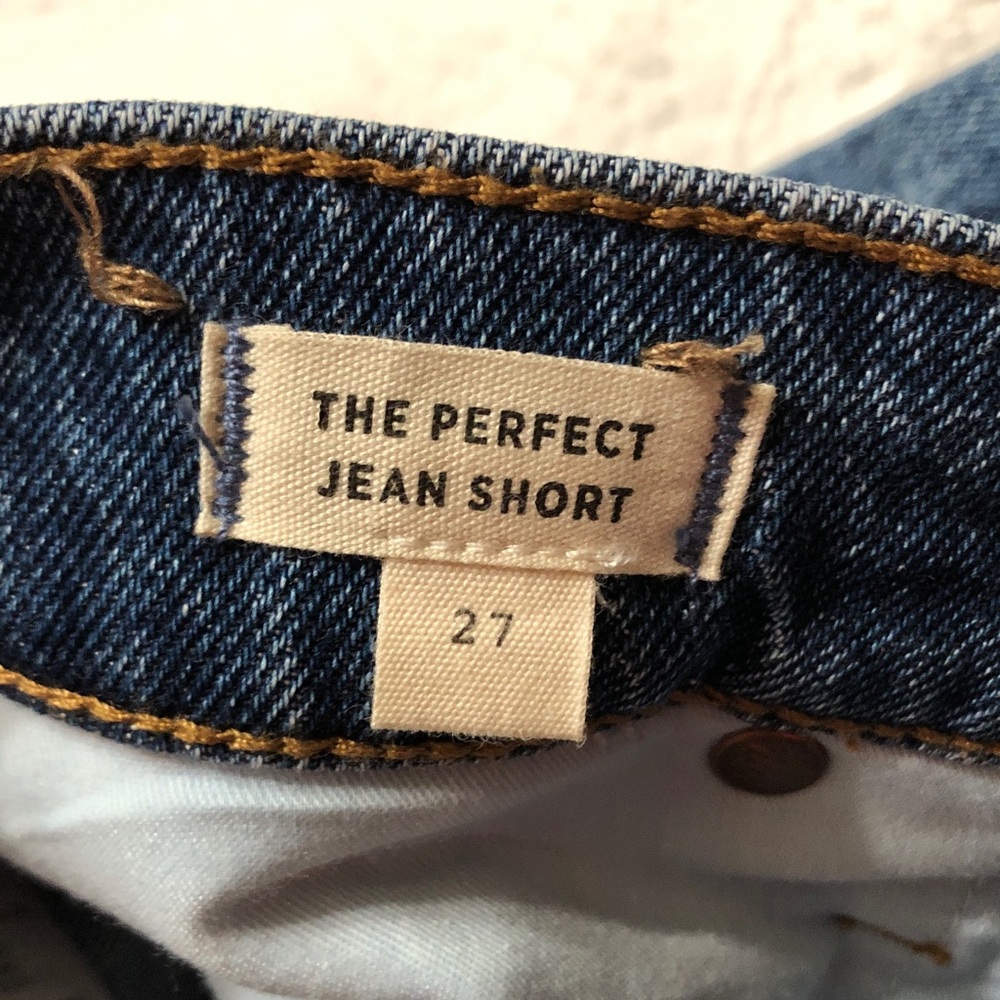 Madewell Women's Blue Denim High Rise Shorts Size 27 The Perfect Jean Short Fit - Picture 3 of 7